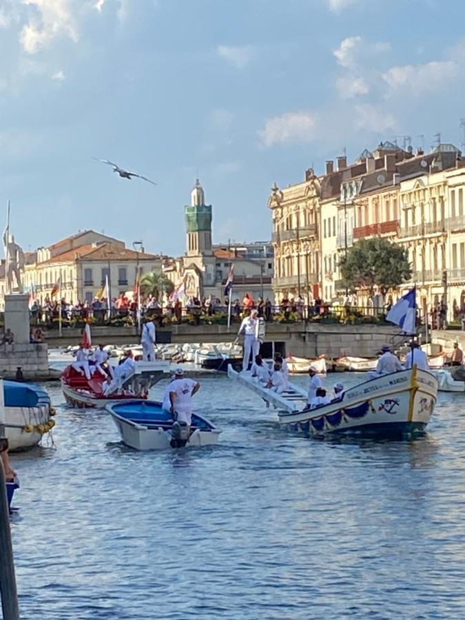 Escale Paisible A Sete, Belle Terrasse Vue Sur Mer Bagian luar foto